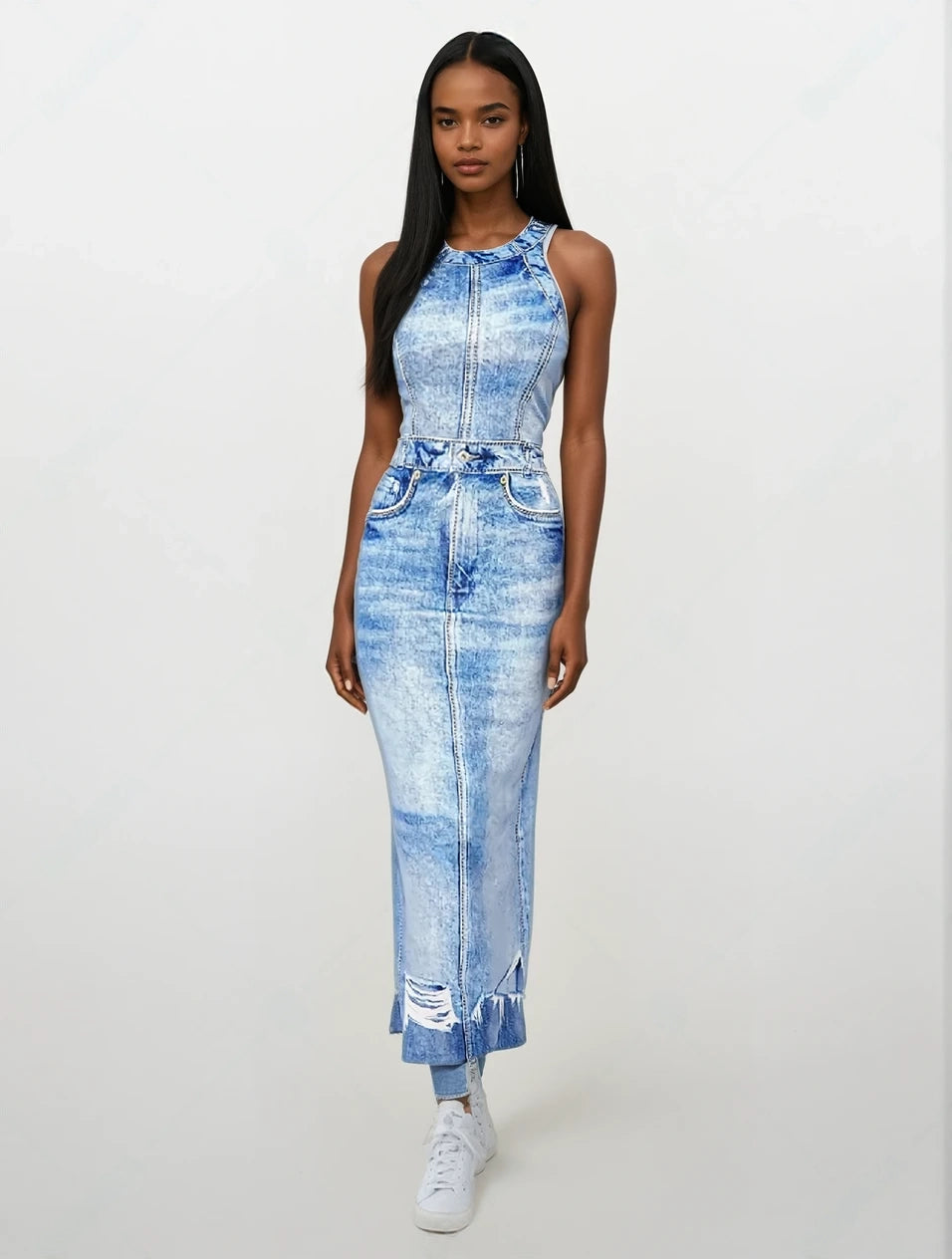 Tyla Denim Maxi Dress - Elohim