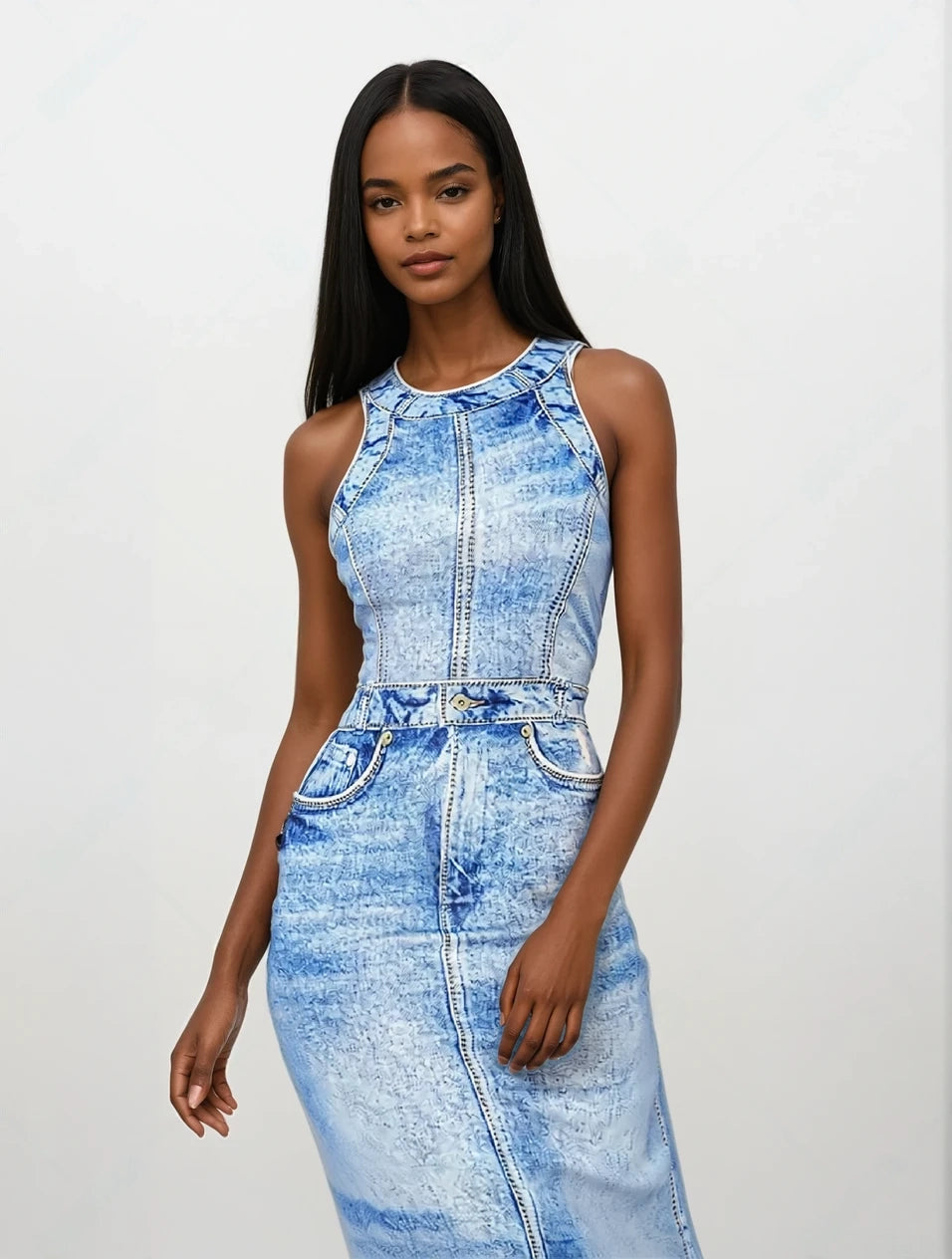 Tyla Denim Maxi Dress - Elohim