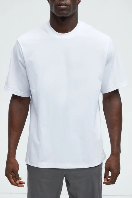 Oversized Heavyweight Short Sleeve Tee - White - Elohim