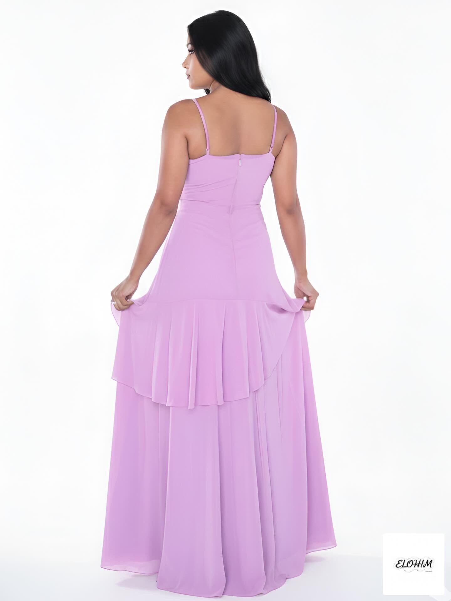 Lavender angel slit maxi dress