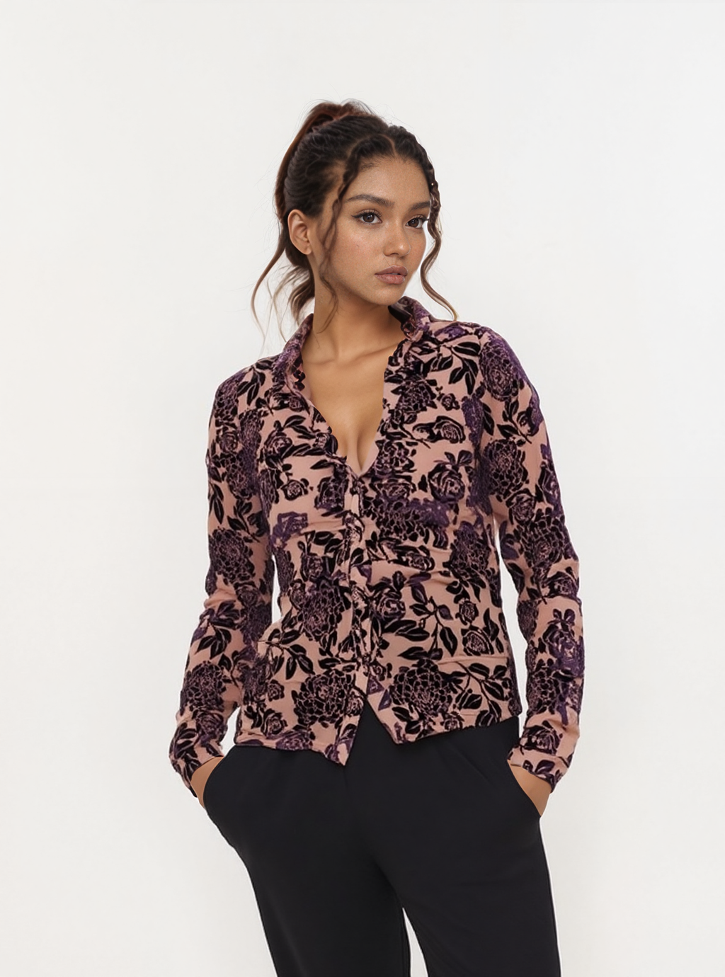 Velvet Top - Brown Combo - Elohim
