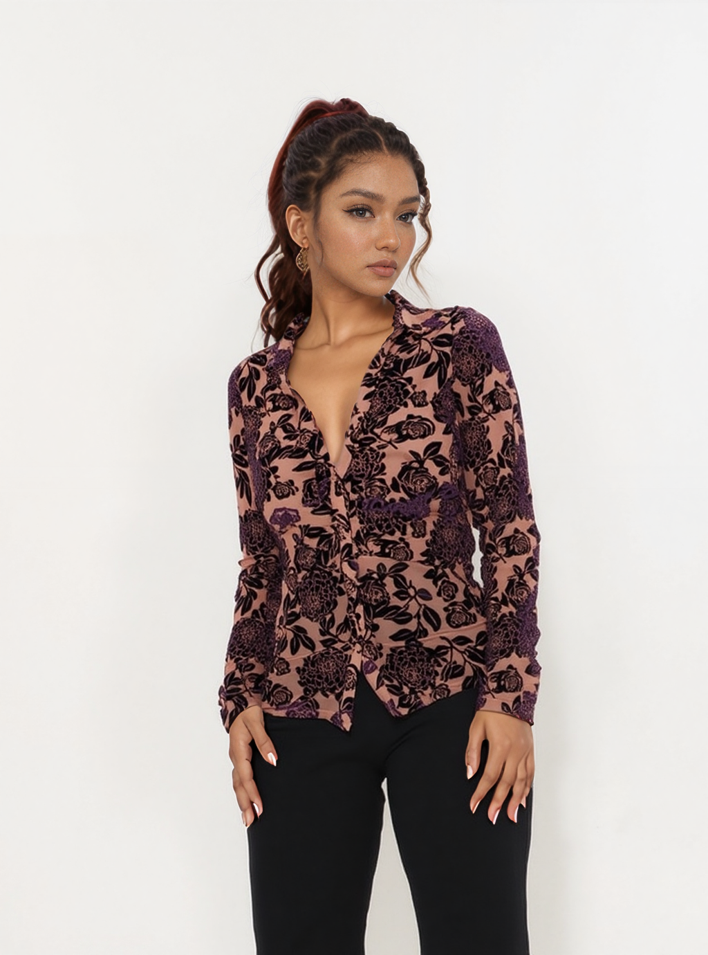 Velvet Top - Brown Combo - Elohim