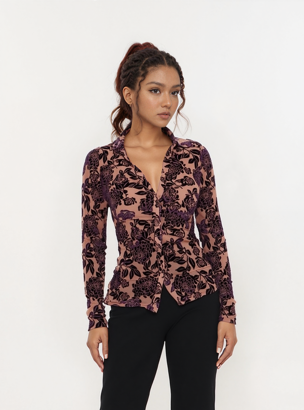 Velvet Top - Brown Combo - Elohim