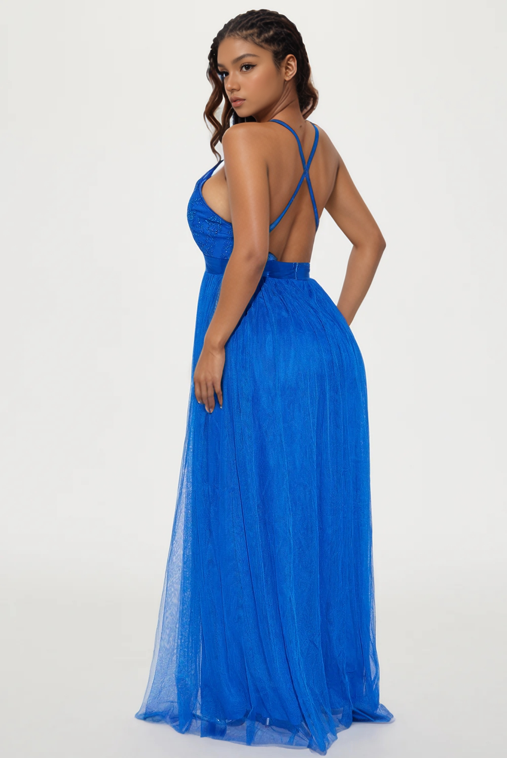 Let's Dance Tulle Maxi Dress - Royal - Elohim