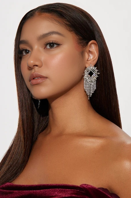 Dropping Diamonds Earrings - Silver - Elohim