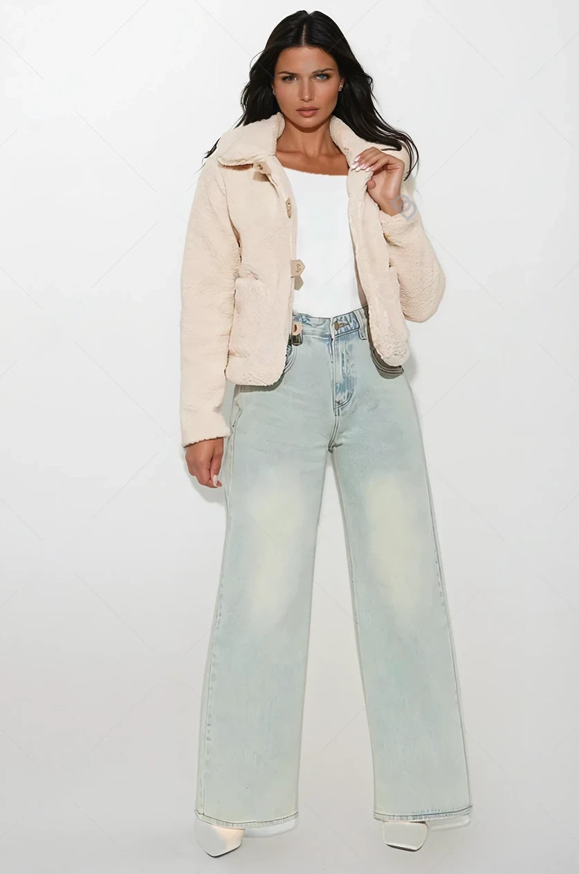 Michelle Sherpa coat-cream - Elohim