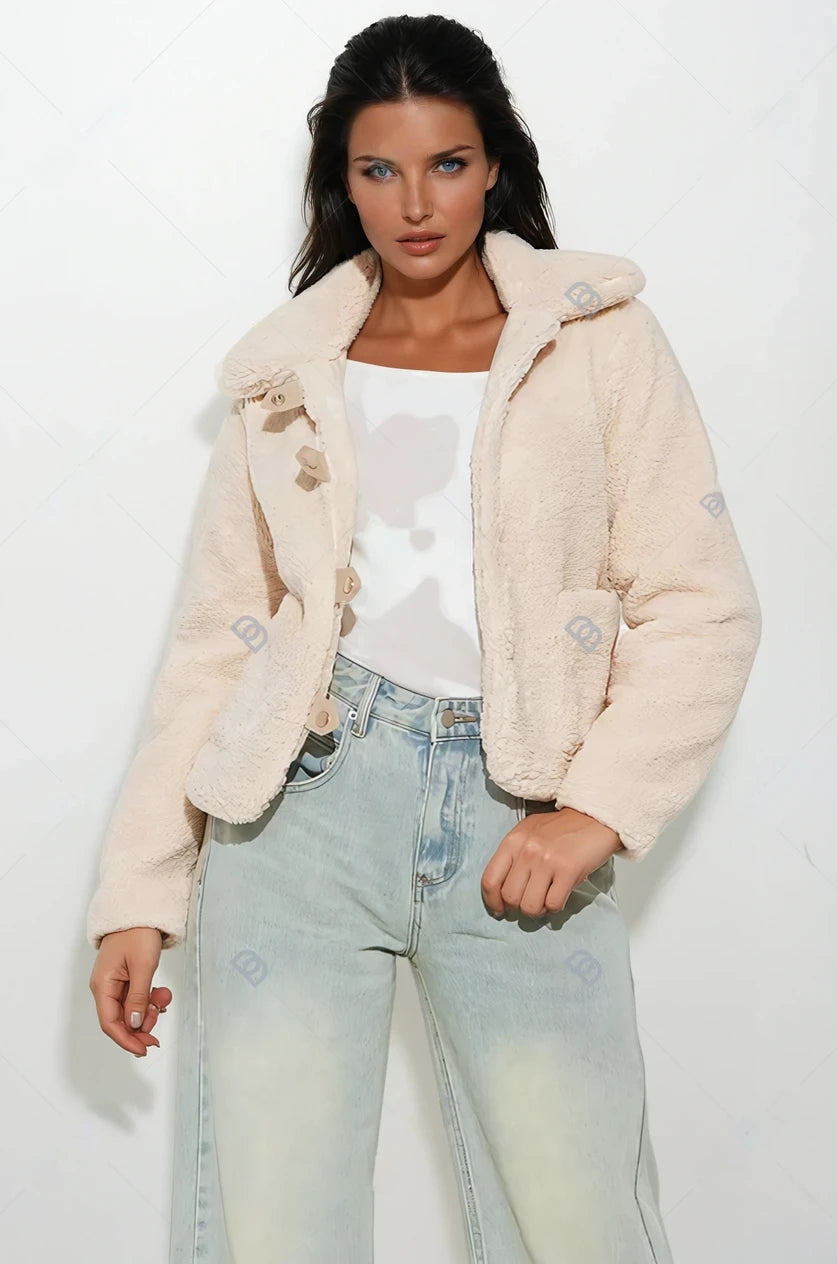 Michelle Sherpa coat-cream - Elohim
